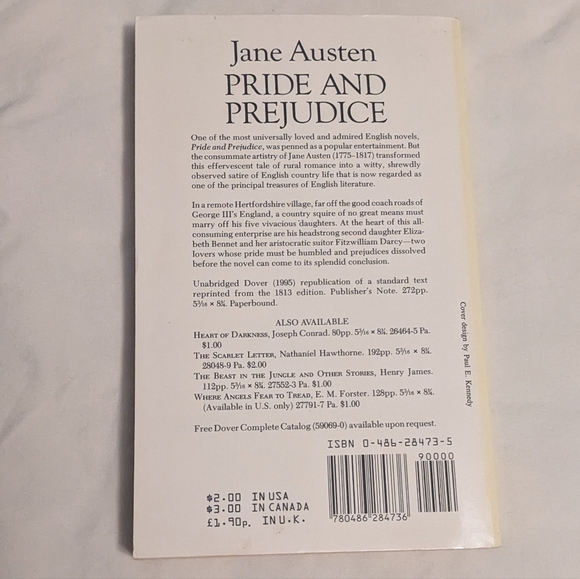 Pride and Prejudice by Jane Austen Paperback - Picture 2 of 2
